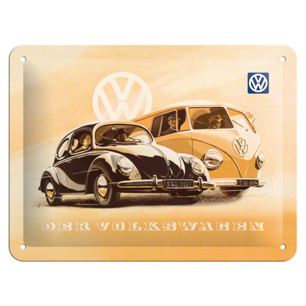 Placa metalica - Volkswagen Retro - 15x20 cm